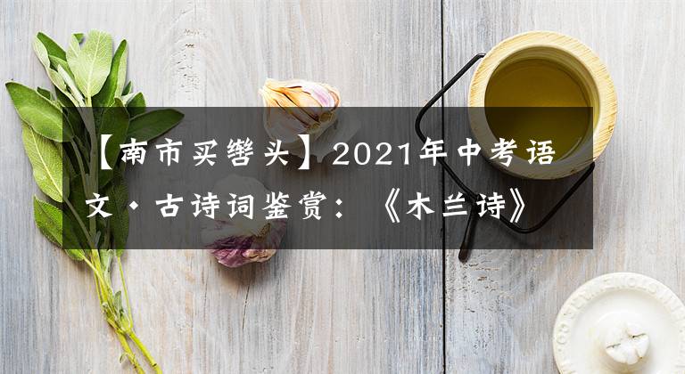 【南市買轡頭】2021年中考語文·古詩詞鑒賞：《木蘭詩》