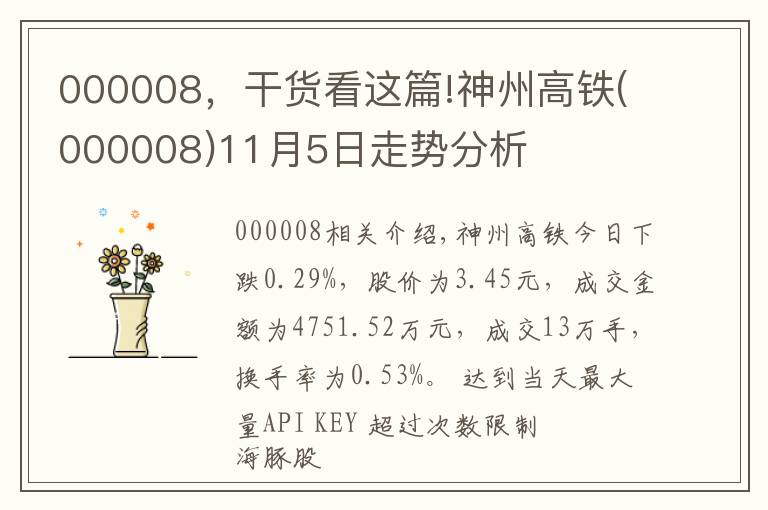 000008，干貨看這篇!神州高鐵(000008)11月5日走勢分析