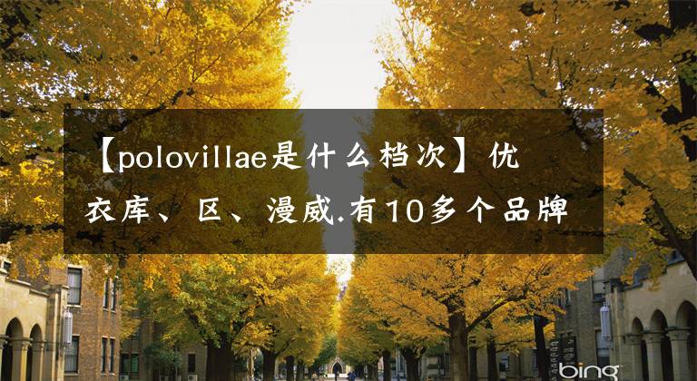 【polovillae是什么檔次】優(yōu)衣庫、區(qū)、漫威.有10多個品牌，618可以剁碎到最中意的男裝。