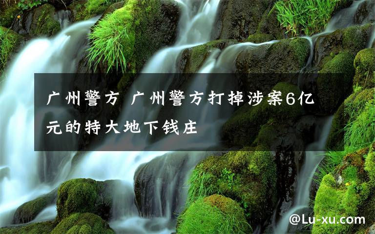 廣州警方 廣州警方打掉涉案6億元的特大地下錢(qián)莊