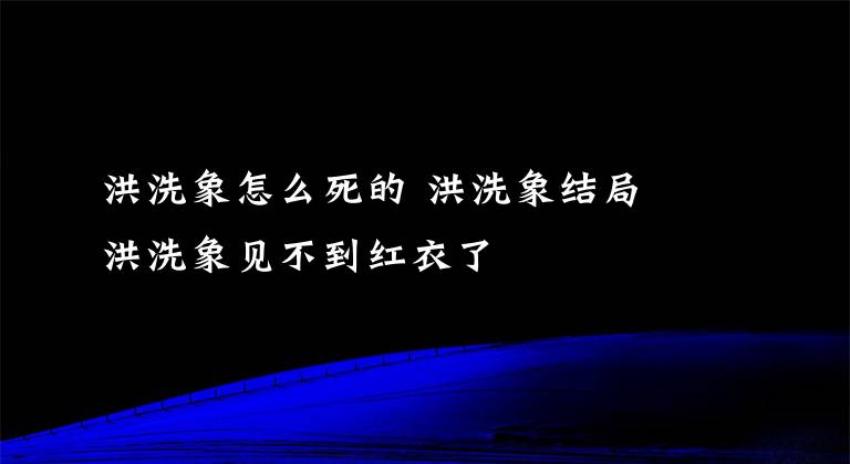 洪洗象怎么死的 洪洗象結(jié)局 洪洗象見不到紅衣了