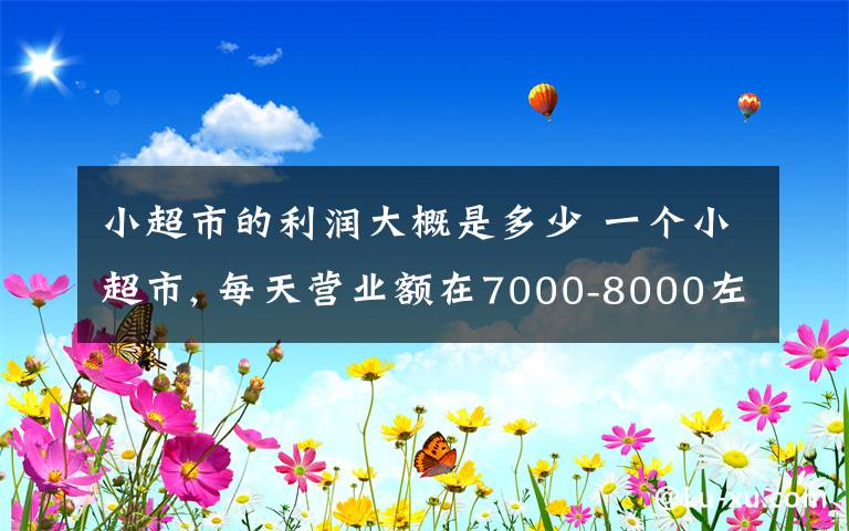 小超市的利潤(rùn)大概是多少 一個(gè)小超市, 每天營(yíng)業(yè)額在7000-8000左右, 你知道一個(gè)月利潤(rùn)有多少?