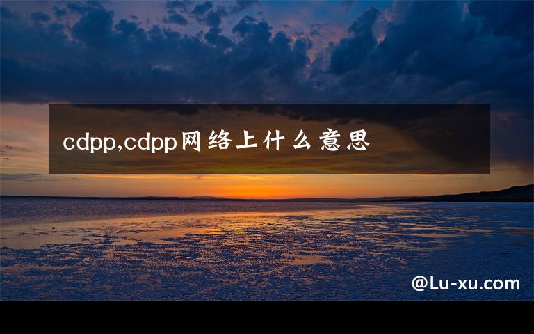 cdpp,cdpp網(wǎng)絡(luò)上什么意思