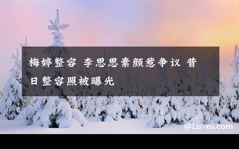 梅婷整容 李思思素顏惹爭議 昔日整容照被曝光