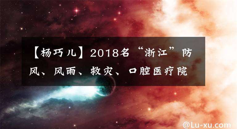 【楊巧兒】2018名“浙江”防風(fēng)、風(fēng)雨、救災(zāi)、口腔醫(yī)療院8名閃亮的蘭溪人。