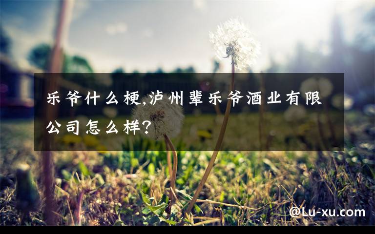 樂(lè)爺什么梗,瀘州輩樂(lè)爺酒業(yè)有限公司怎么樣？