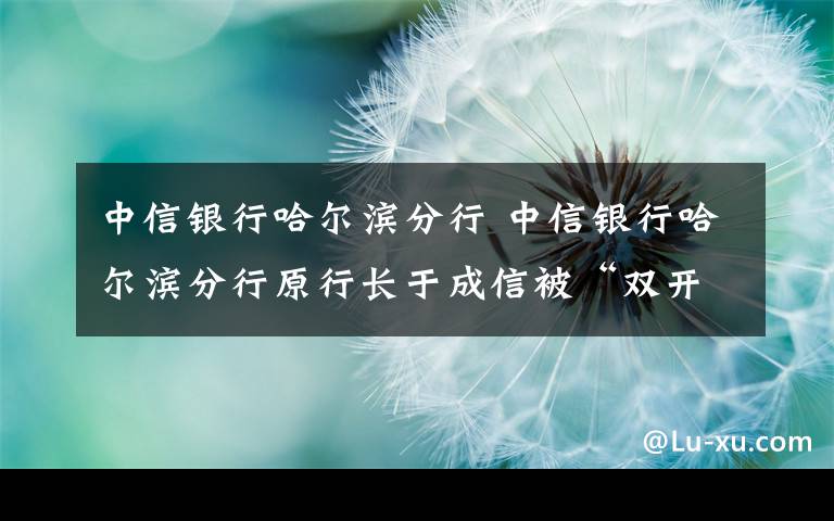 中信銀行哈爾濱分行 中信銀行哈爾濱分行原行長于成信被“雙開”