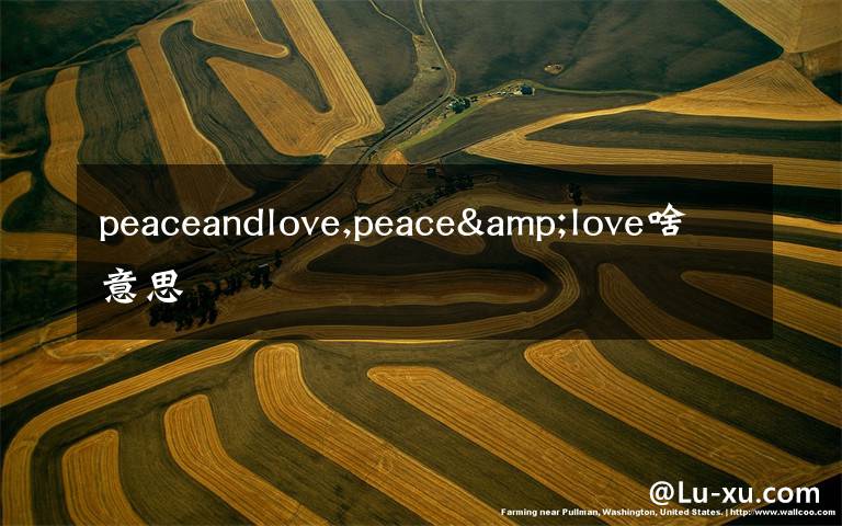 peaceandlove,peace&love啥意思