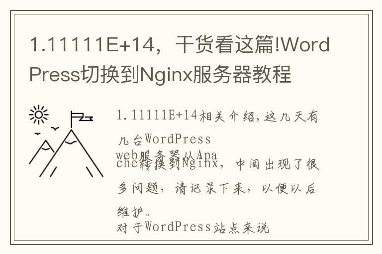 1.11111E+14，干貨看這篇!WordPress切換到Nginx服務(wù)器教程