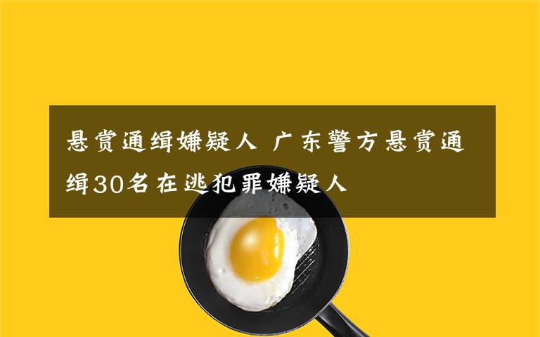 懸賞通緝嫌疑人 廣東警方懸賞通緝30名在逃犯罪嫌疑人