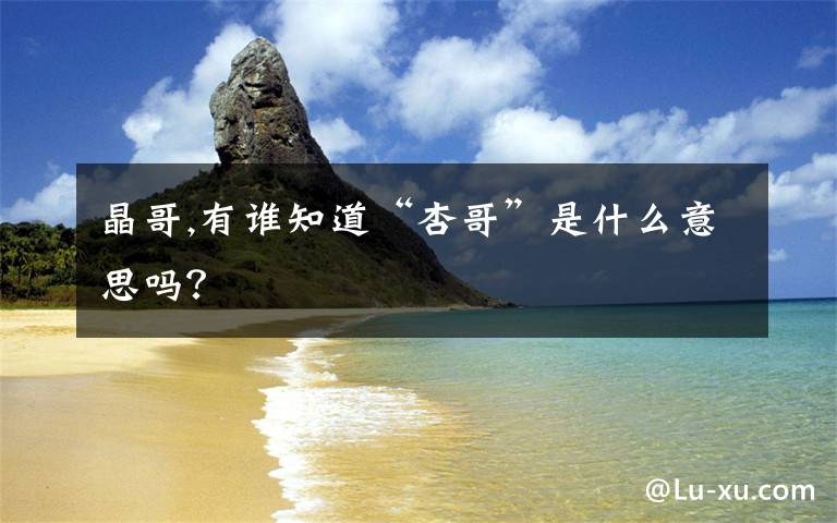 晶哥,有誰知道“杏哥”是什么意思嗎？