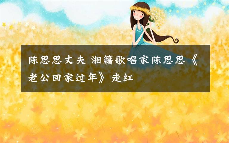 陳思思丈夫 湘籍歌唱家陳思思《老公回家過年》走紅