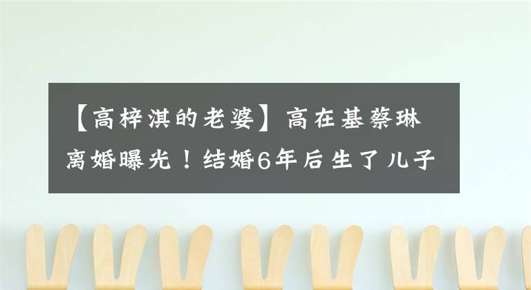 【高梓淇的老婆】高在基蔡琳離婚曝光！結(jié)婚6年后生了兒子，男人傳播過(guò)趙麗穎丑聞