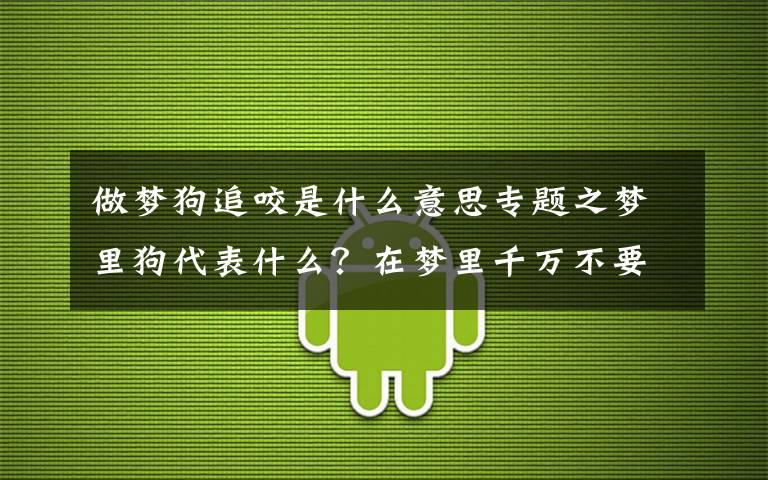 做夢狗追咬是什么意思專題之夢里狗代表什么？在夢里千萬不要讓狗咬你。