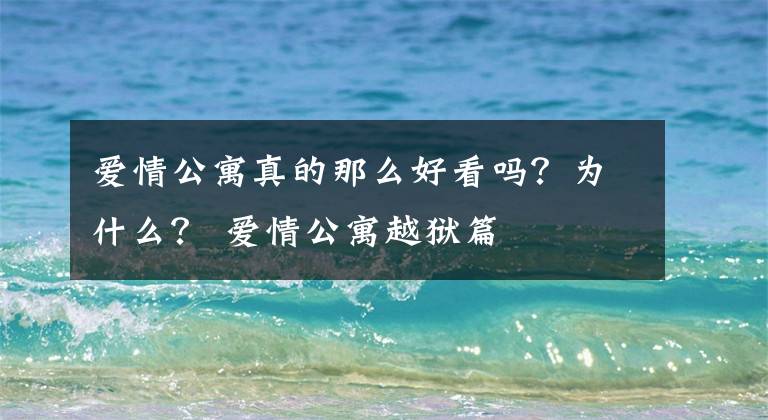 愛情公寓真的那么好看嗎？為什么？ 愛情公寓越獄篇