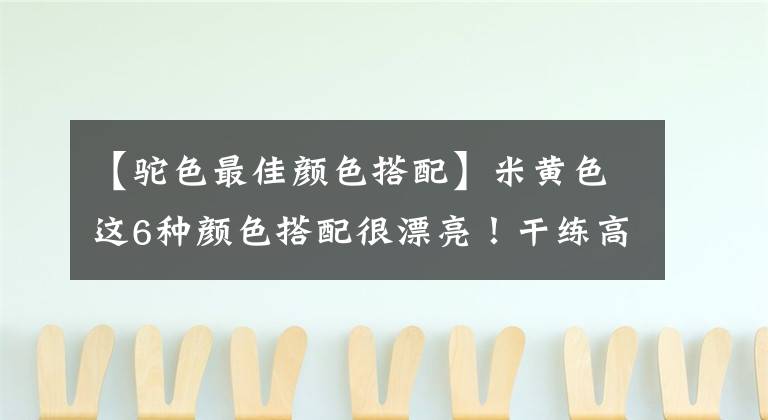 【駝色最佳顏色搭配】米黃色這6種顏色搭配很漂亮！干練高檔