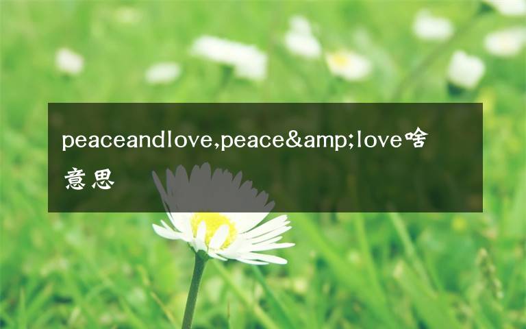 peaceandlove,peace&love啥意思