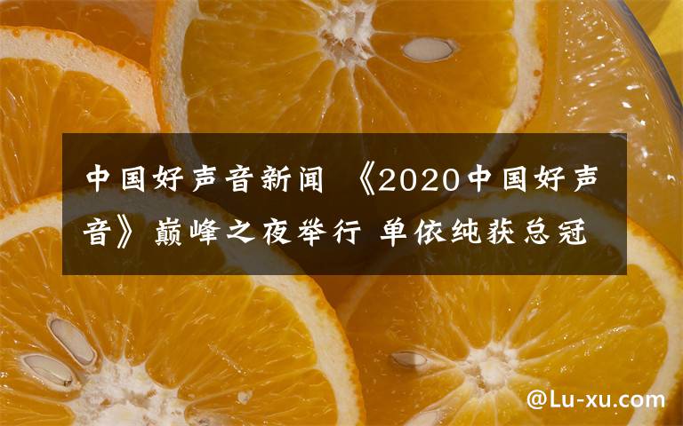 中國好聲音新聞 《2020中國好聲音》巔峰之夜舉行 單依純獲總冠軍