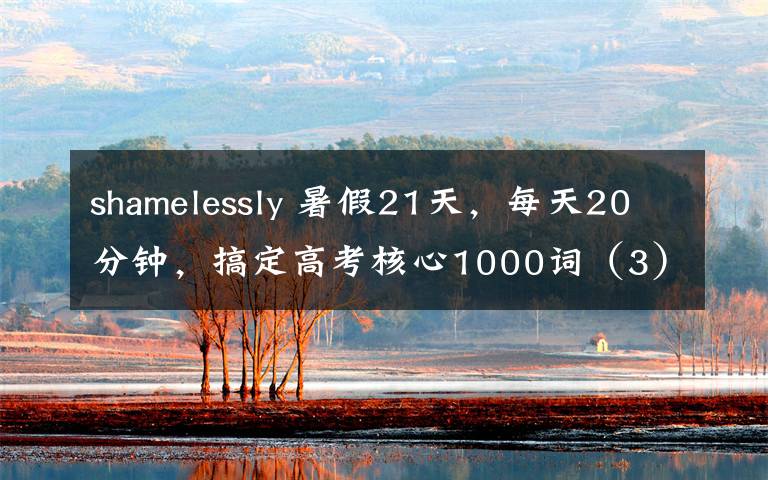 shamelessly 暑假21天，每天20分鐘，搞定高考核心1000詞（3）