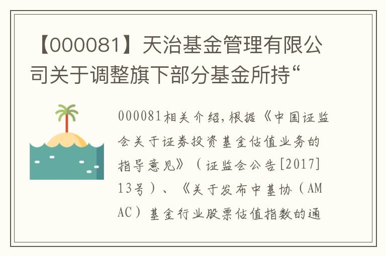 【000081】天治基金管理有限公司關(guān)于調(diào)整旗下部分基金所持“美的集團”股票估值方法的公告