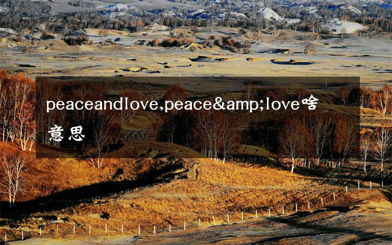 peaceandlove,peace&love啥意思