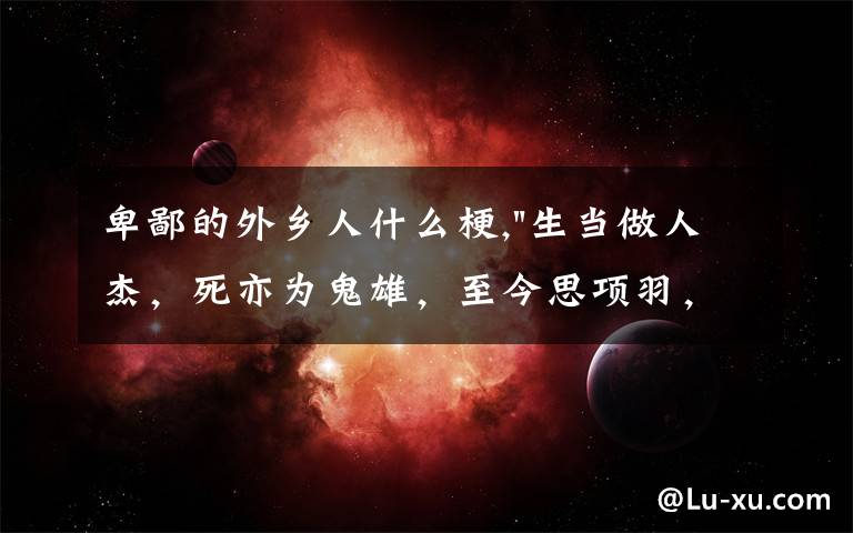 卑鄙的外鄉(xiāng)人什么梗,