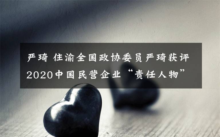 嚴琦 住渝全國政協(xié)委員嚴琦獲評2020中國民營企業(yè)“責任人物”