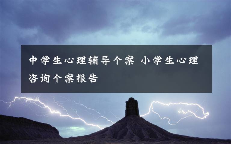 中學(xué)生心理輔導(dǎo)個(gè)案 小學(xué)生心理咨詢個(gè)案報(bào)告