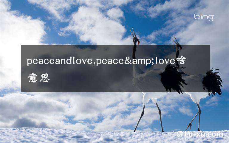 peaceandlove,peace&love啥意思