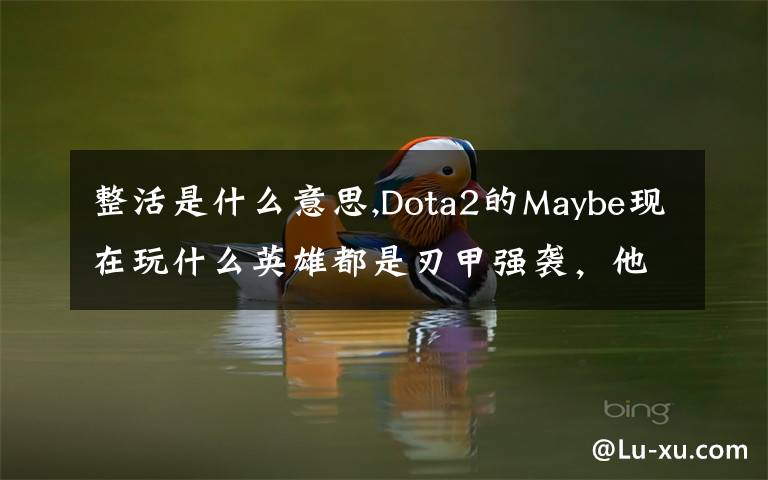 整活是什么意思,Dota2的Maybe現(xiàn)在玩什么英雄都是刃甲強(qiáng)襲，他這樣是不是在