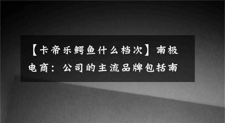 【卡帝樂鱷魚什么檔次】南極電商：公司的主流品牌包括南極人、卡迪拉克鱷魚、停電泰迪“南極首選”作為前期公司線下項(xiàng)目。