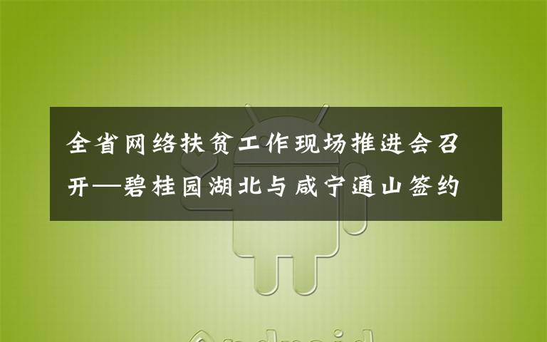 全省網(wǎng)絡(luò)扶貧工作現(xiàn)場(chǎng)推進(jìn)會(huì)召開—碧桂園湖北與咸寧通山簽約結(jié)對(duì)幫扶項(xiàng)目