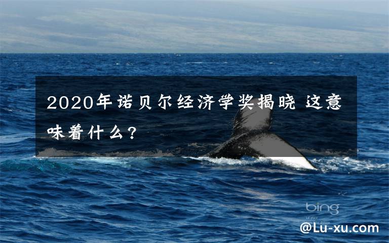 2020年諾貝爾經(jīng)濟學(xué)獎揭曉 這意味著什么?