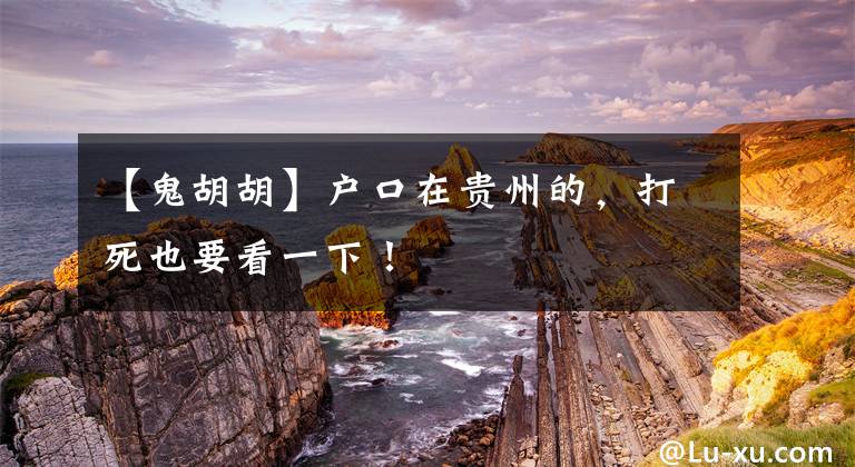 【鬼胡胡】戶口在貴州的，打死也要看一下！