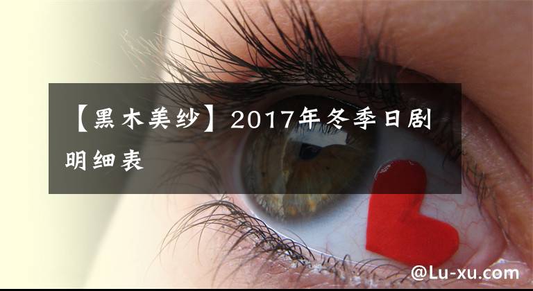 【黑木美紗】2017年冬季日劇明細表