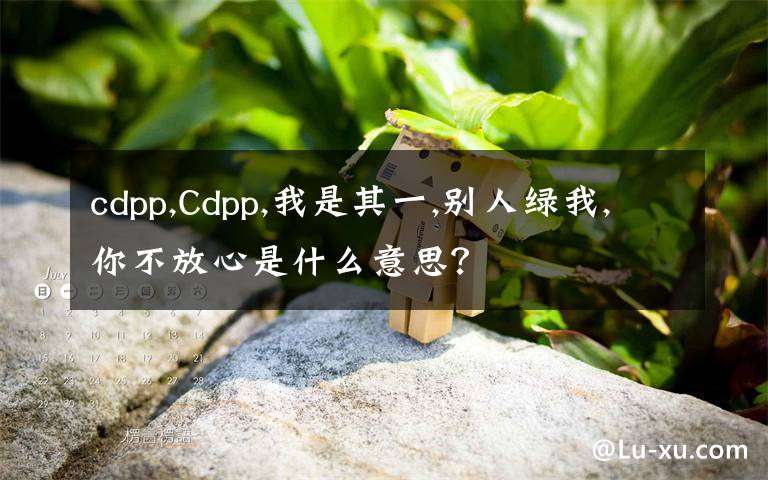 cdpp,Cdpp,我是其一,別人綠我,你不放心是什么意思？