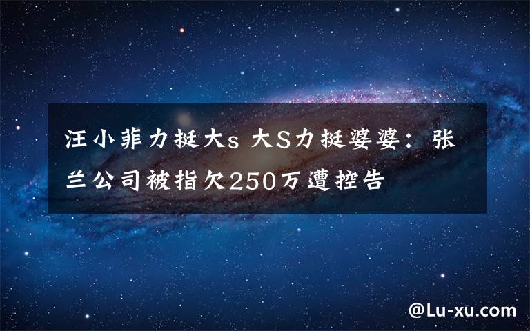 汪小菲力挺大s 大S力挺婆婆：張?zhí)m公司被指欠250萬遭控告