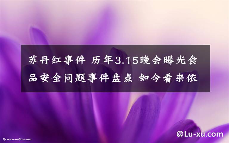 蘇丹紅事件 歷年3.15晚會曝光食品安全問題事件盤點 如今看來依然觸目驚心