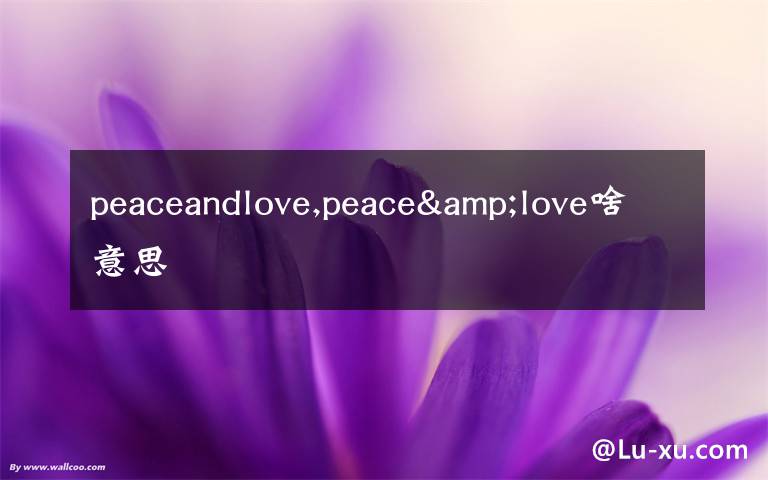 peaceandlove,peace&love啥意思