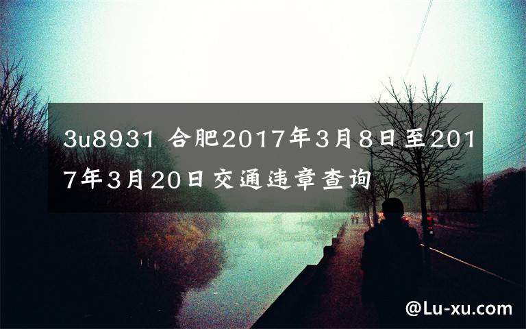 3u8931 合肥2017年3月8日至2017年3月20日交通違章查詢