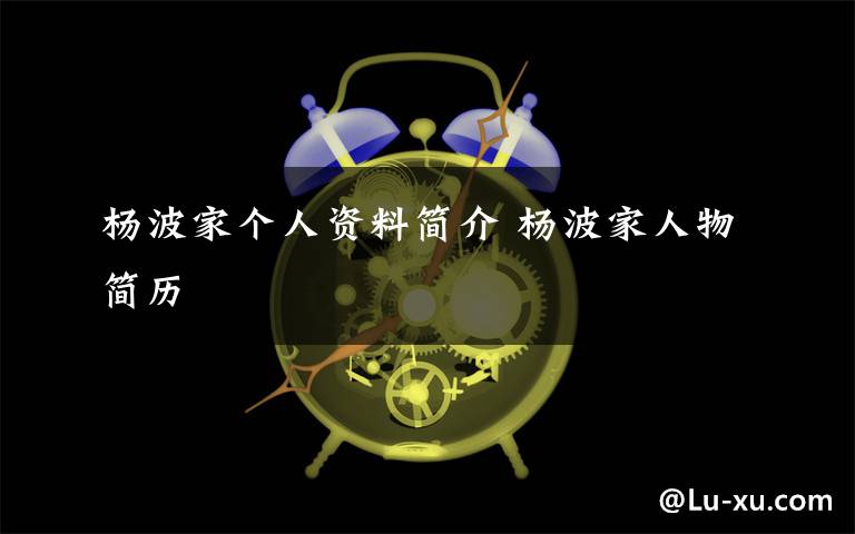 楊波家個人資料簡介 楊波家人物簡歷