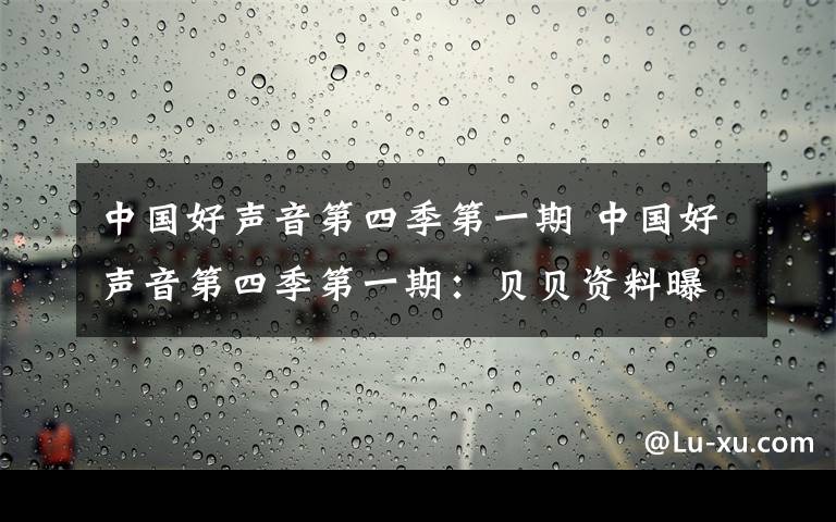 中國(guó)好聲音第四季第一期 中國(guó)好聲音第四季第一期：貝貝資料曝光 曾參加《中國(guó)夢(mèng)之聲》