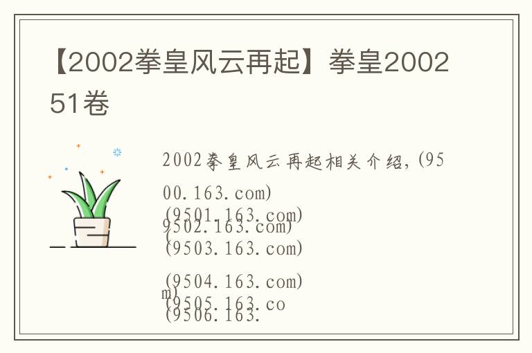 【2002拳皇風(fēng)云再起】拳皇2002 51卷