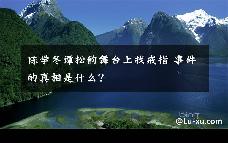 陳學(xué)冬譚松韻舞臺(tái)上找戒指 事件的真相是什么？