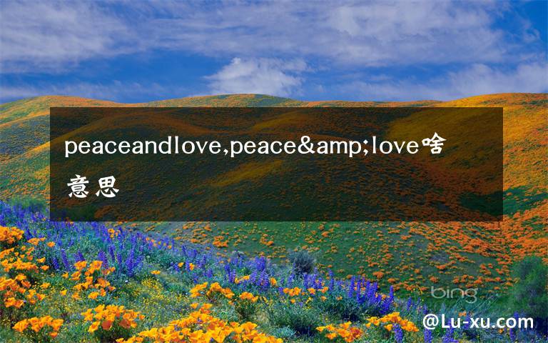 peaceandlove,peace&love啥意思