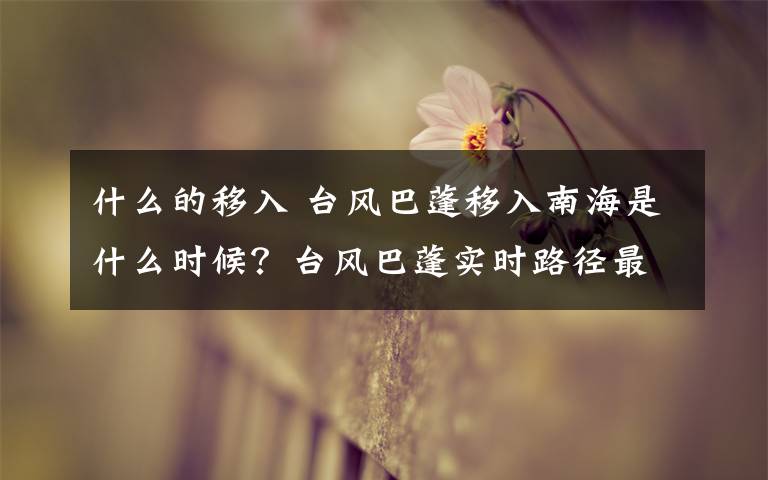 什么的移入 臺(tái)風(fēng)巴蓬移入南海是什么時(shí)候？臺(tái)風(fēng)巴蓬實(shí)時(shí)路徑最新消息