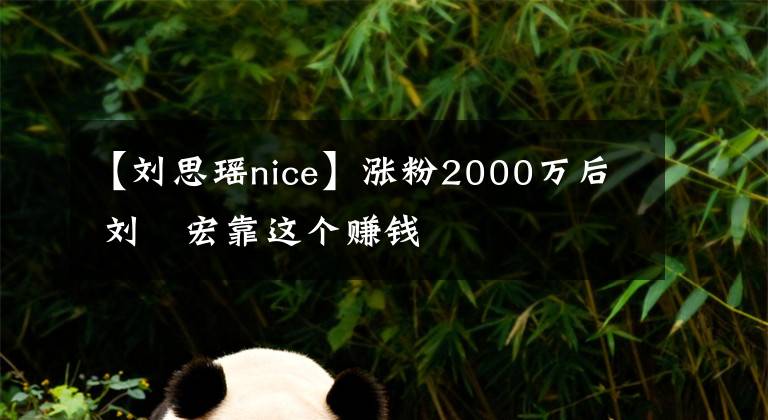 【劉思瑤nice】漲粉2000萬后 劉畊宏靠這個賺錢