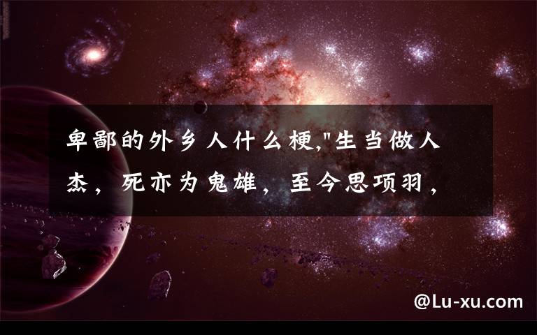 卑鄙的外鄉(xiāng)人什么梗,