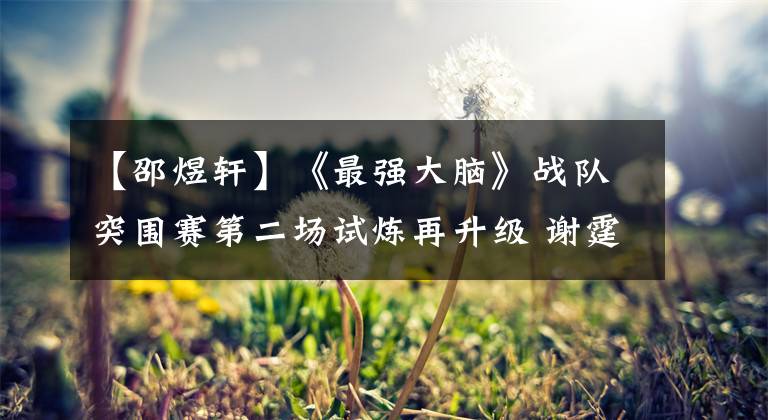 【邵煜軒】《最強(qiáng)大腦》戰(zhàn)隊(duì)突圍賽第二場(chǎng)試煉再升級(jí) 謝霆鋒奉上雙倍壓力“正餐”