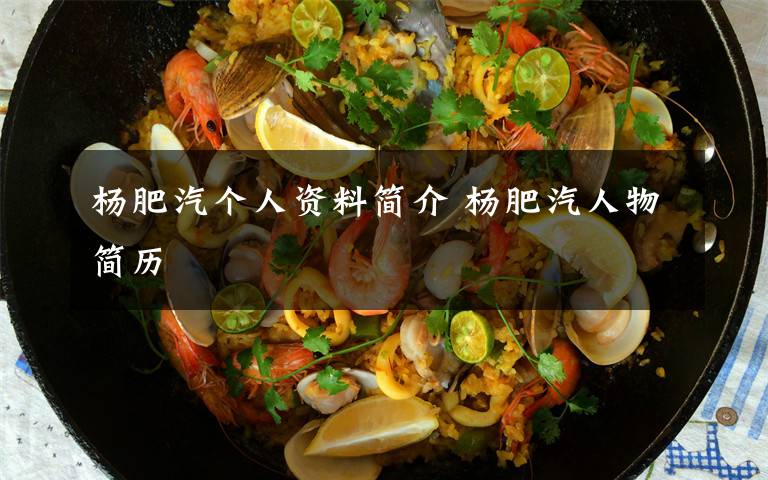 楊肥汽個(gè)人資料簡(jiǎn)介 楊肥汽人物簡(jiǎn)歷